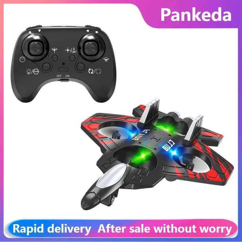 C Cz01 RC Fighter Drone With Light Kids Flying Helicopter RC Hobby Jet Plane 2.4G Stunt Foam Fighte