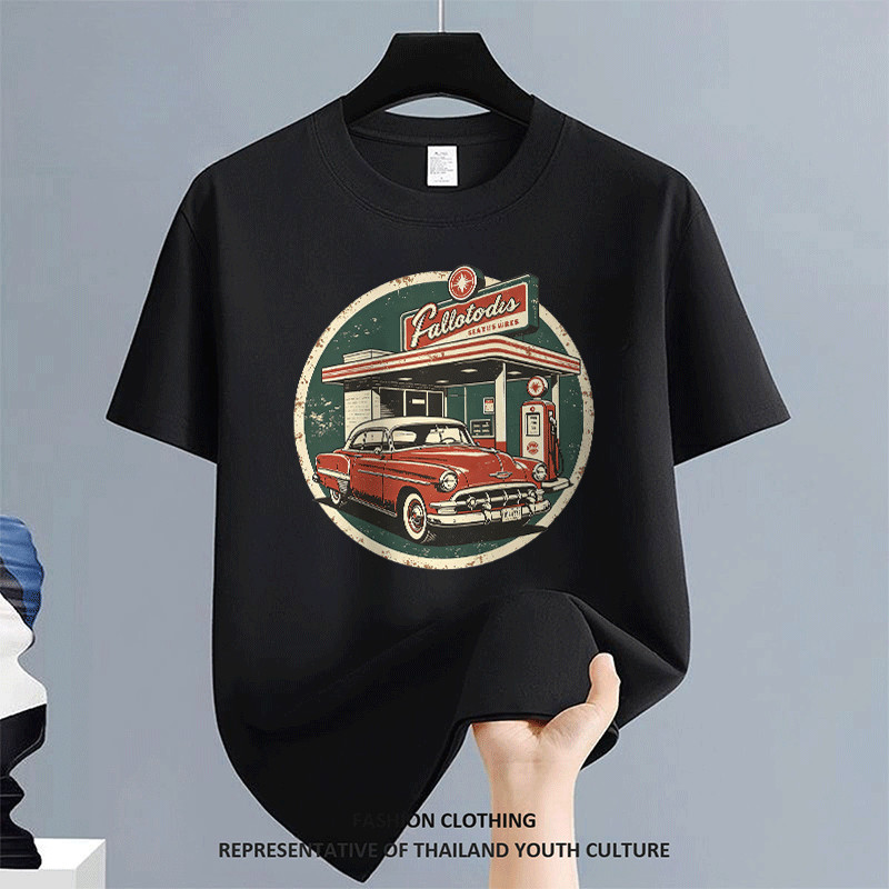 [COD] FASHION เสื้อยืดผู้ชาย สีขาว-ดำ NEW YEAR เสื้อยืด CASUAL สตรีทแฟชั่น Christmas คอกลม ผู้ชาย OVERSIZE COOL
