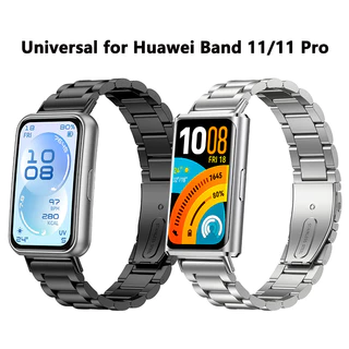 สายรัดสแตนเลสสำหรับสายHuawei Band 11 / 11Pro สามลูกปัดปรับสายรัดเปลี่ยนสำหรับสายHuawei Band 11/11Pro With Free-Tool