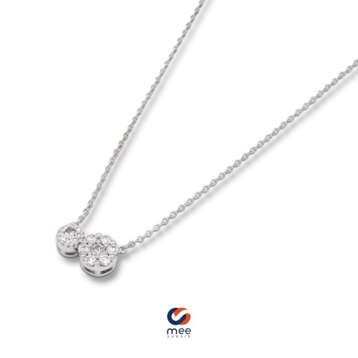 สร้อยคอพร้อมจี้เพชร เพชรรวม 0.19 กะรัต ตัวเรือนทองขาว 18K ขนาด 39 ซม. น้ำหนัก 1.8 กรัม [NL240019]