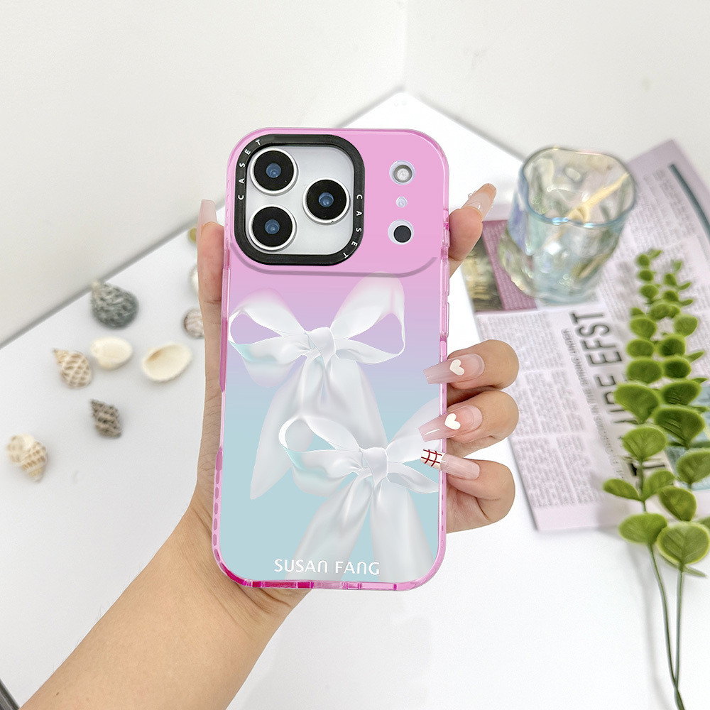 SUSAN FANG Rose Quarts Reflection Case สําหรับ IPhone 11 12 13 14 15 16 17 Pro Max 12Mini ฝาครอบ X X