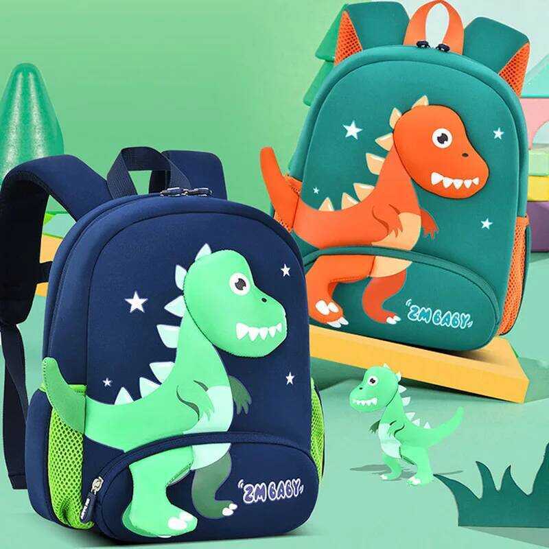 C 2024 New Kindergarten School S For Boys 3D Dinosaur Backpac Kids Waterproof Neoprene Light Cute M