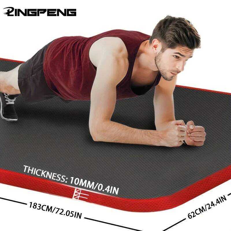 C 10Mm Extra Thick 183Cmx62cm Yoga Mats R Non-Slip Exercise Mat Fitness Tasteless Pilates Workout G
