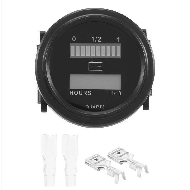 C (Lr5w) LED With Hour Meter Round Battery Indior Meter Gauge 12/24V 36V 48V 72V For Boat Golf Cart