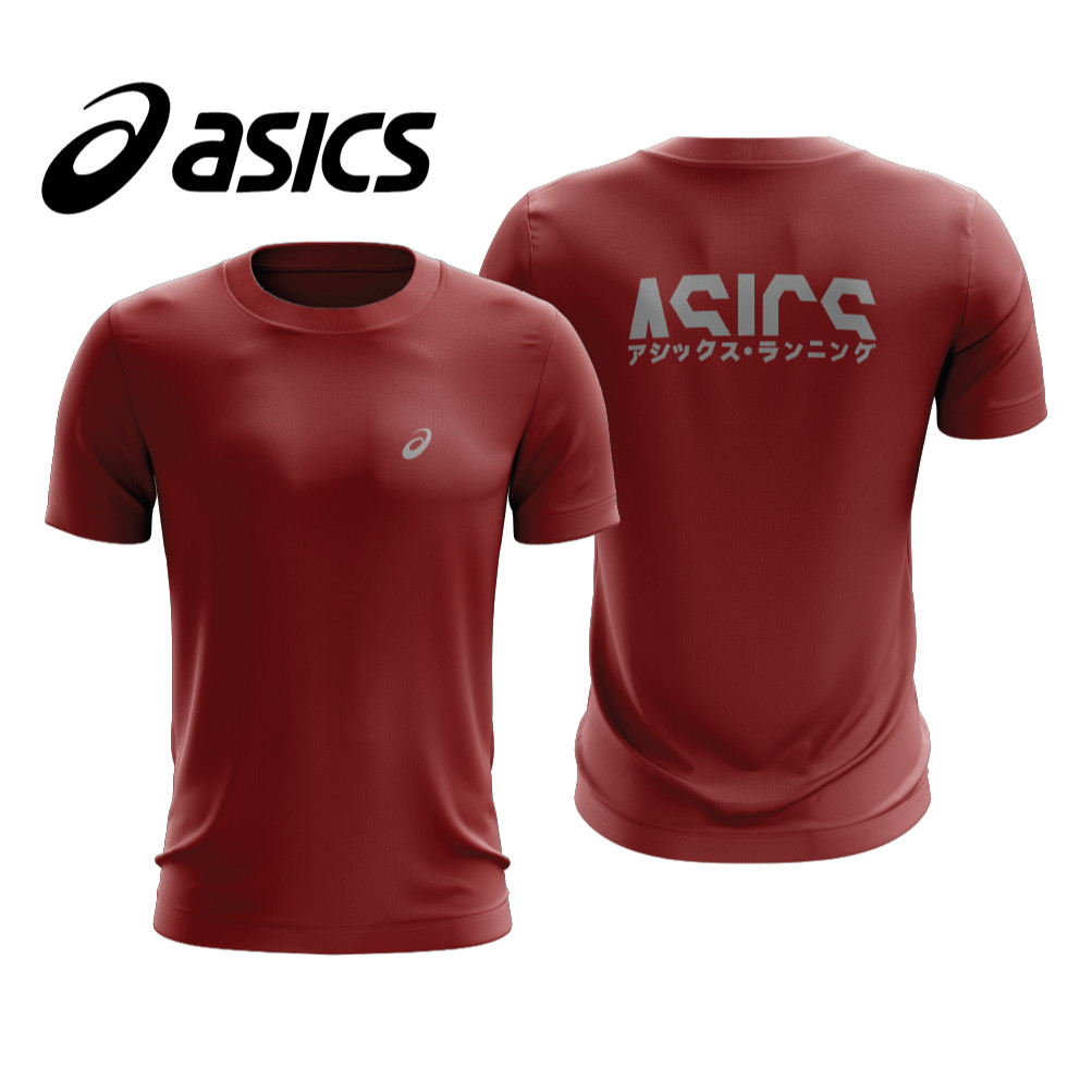 ASICS เอสิค คาตาคานะ | เสื้อยืดวิ่งออกกําลังกายและเดินป่า | เสื้อยืด Baju ชุดกีฬากลางแจ้ง | เสื้อยืดไมโครไฟเบอร์ Unisex ผู้ชายผู้หญิง