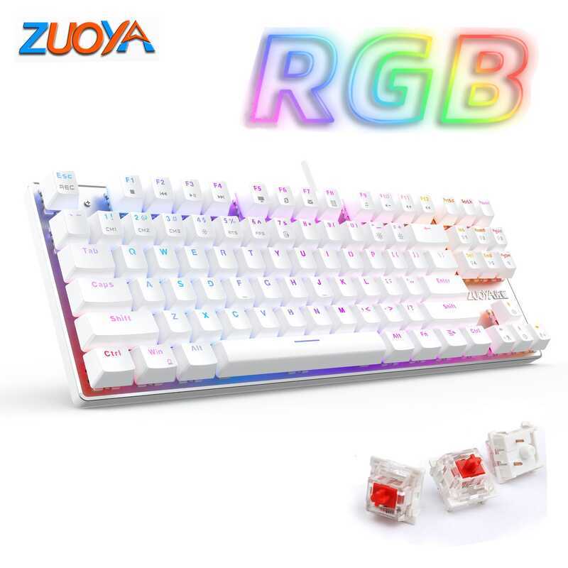 ZUOYA ZUOYA X76 Gaming Mechanical Keyboard RGB Backlight USB แบบมีสาย 87 คีย์ Full-Key Rushless คีย์