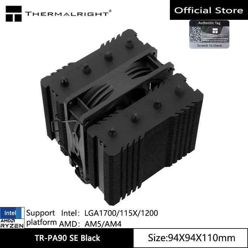 CPU หม้อน้ำระบายความร้อน Thermalright TR-PA90 SE 4 ท่อความร้อน, พัดลมเดี่ยวแบบทาวเวอร์คู่, รองรับ LG