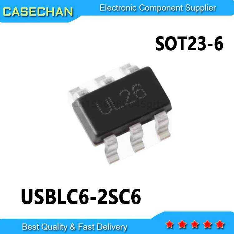 ชิ้น 10-100 USBLC6-2SC6 USBLC6 UL26 SOT23-6