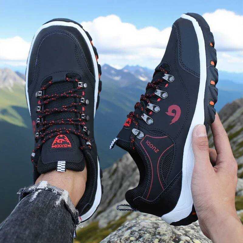 C Summer Men's Hiking Shoes Camping Running Jogging Casual Shoes Breathable Athletic Trainer Mascuo