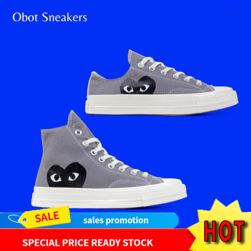 [การประกันคุณภาพ] Con * ver Come Des Garcons Cdg Chuck 70s เหล็กตัดสูงสีเทา MKMD 329