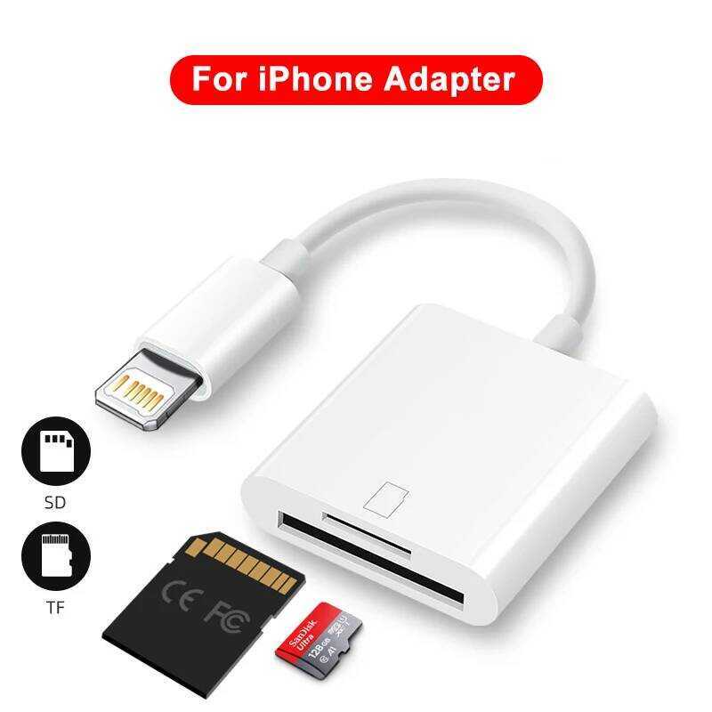 TF อะแดปเตอร์ SD สำหรับ Apple iPhone 14 13 3.0 OTG เครื่องอ่านการ์ด กล้อง ส่งภาพ อุปกรณ์เสริมโทรศัพท