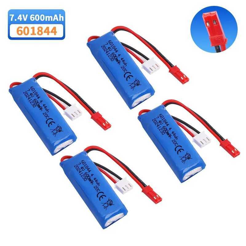 Lipo แบตเตอรี่ 600mAh 601844 สำหรับ WLtoys K969 K979 K989 K999 P929 P939 อะไหล่รถ RC 2s 7.4V แบตเตอร