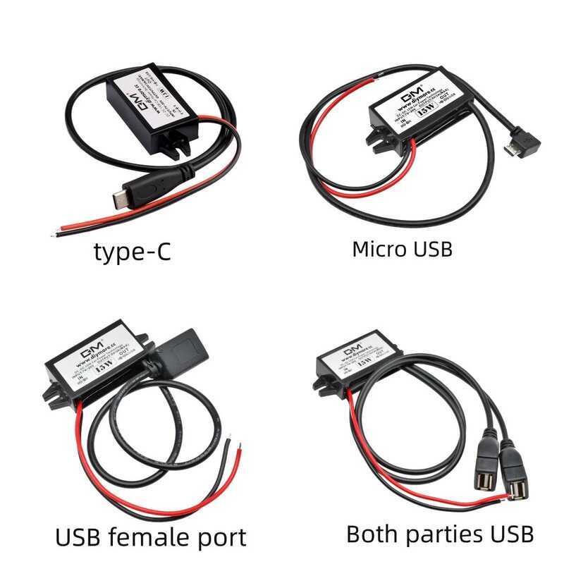 15W 10W 24W 12V เป็น 5V 2A 3A DC-DC ตัวแปลงไฟแบบสเต็ปดาวน์ โมดูลจ่ายไฟขนาดเล็ก ไมโคร USB ชาย หญิง อะ