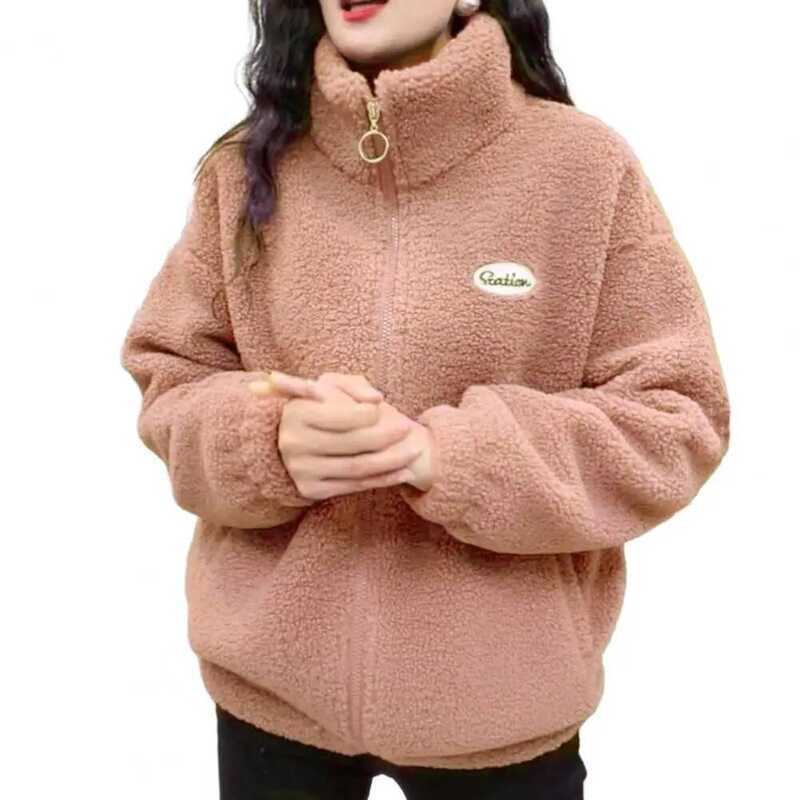 แจ็คเก็ตขนฟูสตรีทแวร์ฮารูกุซิปผู้หญิงน้ำหนักเบาฤดูใบไม้ร่วงฤดูหนาวแจ็คเก็ตอุ่นขนฟู