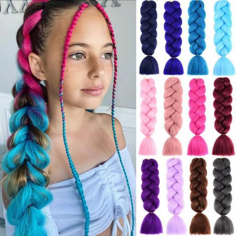 สกปรก Braids หางม้า Braids วิกผม Big Braids สีสัน Braids อุณหภูมิสูงผ้าไหม Hip-Hop Braids xindianO