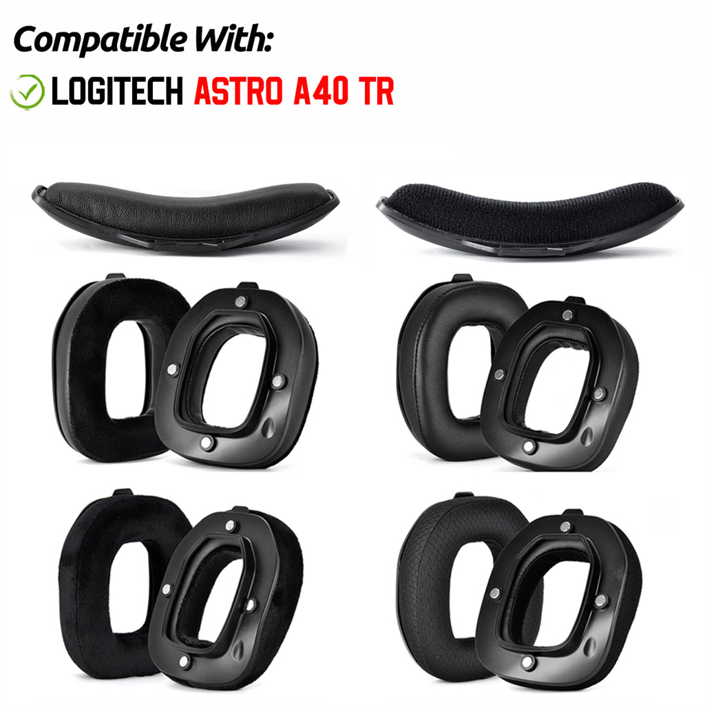 สําหรับ Logitech Astro A40 TR A40TR หูฟังหูฟังแถบคาดศีรษะ Head Beam Earpads เบาะฟองน้ําชุดหูฟัง Earmuffs พร้อมแม่เหล็กหัวเข็มขัดเปลี่ยนฝาครอบ