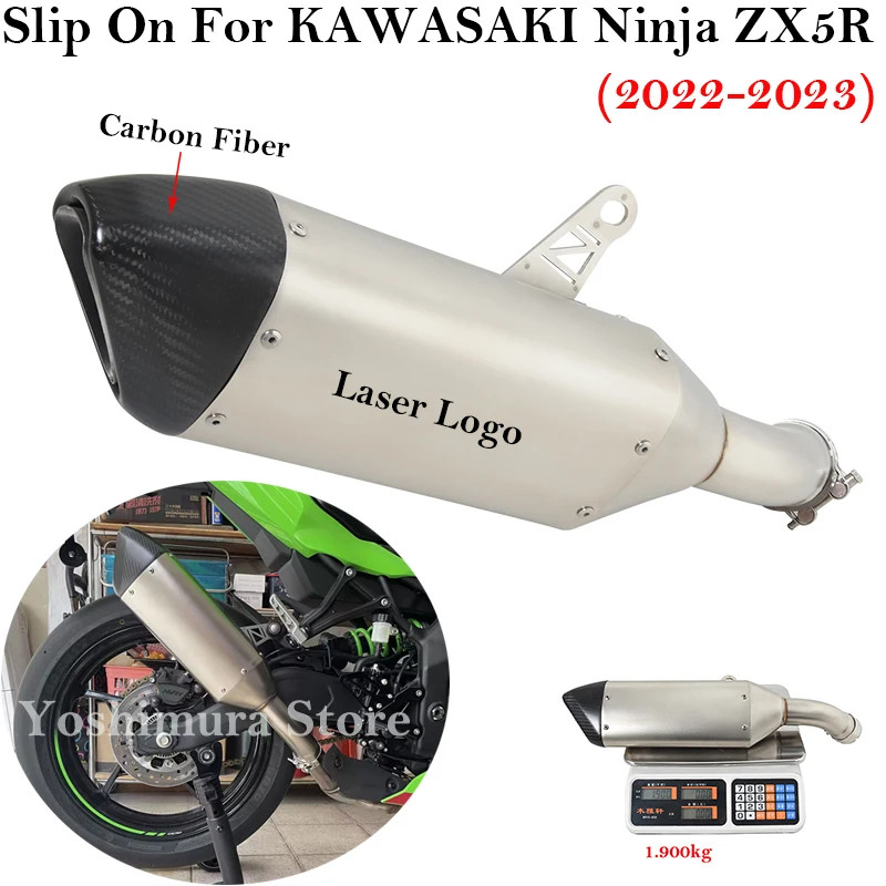 For KAWASAKI Ninja ZX25R ZX-25R 2022 2023 Motorcycle Exhaust Replace The Original Escape Carbon Fib