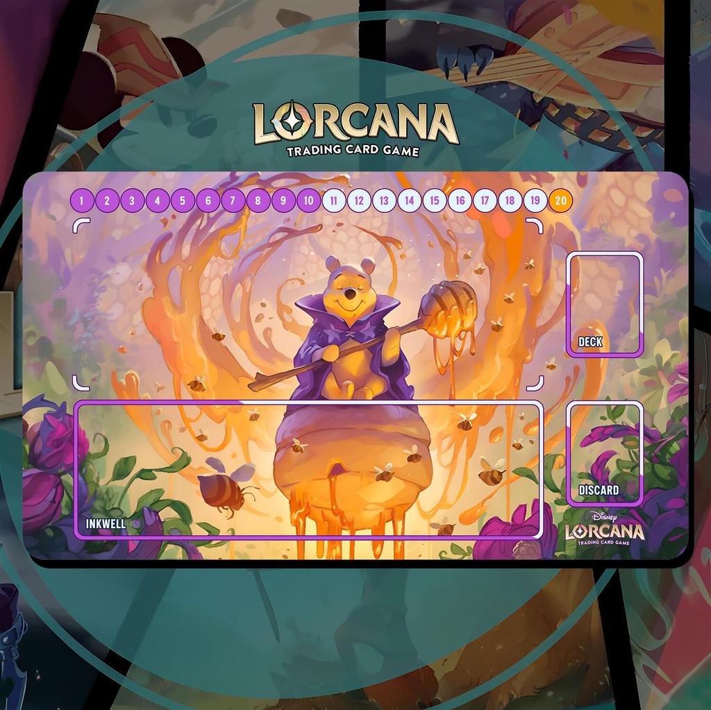 Playmat Lorcana TCG - Winnie the Pooh Hunny Wizard - 24" x 14" นิ้ว 600 x 350 mm - การ์ดเกมเทรดดิ้งMousepad
