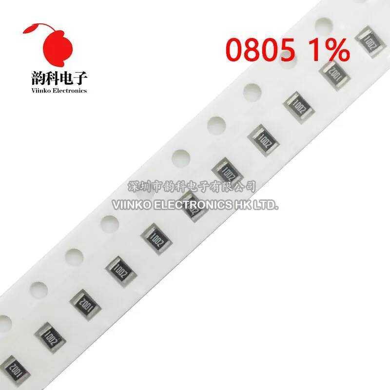 ตัวต้านทาน 100ชิ้น SMD 1% 0805 0R ~ 10M 1/8W 0 0.1 1 10 47 100 150 220 330 โอห์ม 1K 2.2K 4.7K 10K 10