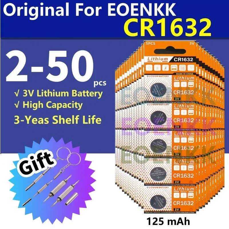ชิ้น 2-50 แบตเตอรี่ปุ่ม CR1632 แบตเตอรี่ลิเธียมเซลล์แบบเหรียญ 3V LM1632 BR1632 ECR1632 CR 1632 สำหรั