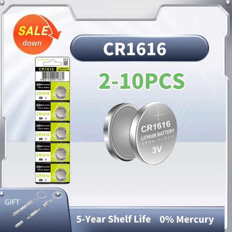 ชิ้น 2-10 3V 50mAh CR1616 แบตเตอรี่ลิเธียมคุณภาพสูง CR 1616 DL1616 BR1616 5021LC LM1616 สำหรับนาฬิกา