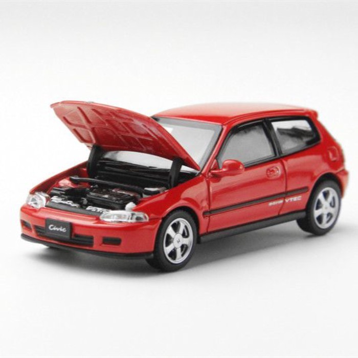 LCD 1: 64 Honda Civic Honda Civic SiR (EG6) เปิดฝาครอบจําลองรถโลหะผสมรุ่น