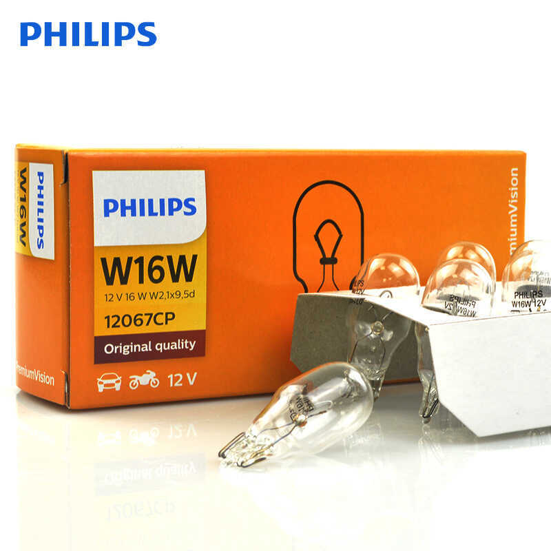 Philips หลอดไฟรถยนต์ W16W T15 T16 หลอดไฟถอยหลังไฟเบรกตําแหน่งสูง Fumeilai Irante Tusheng