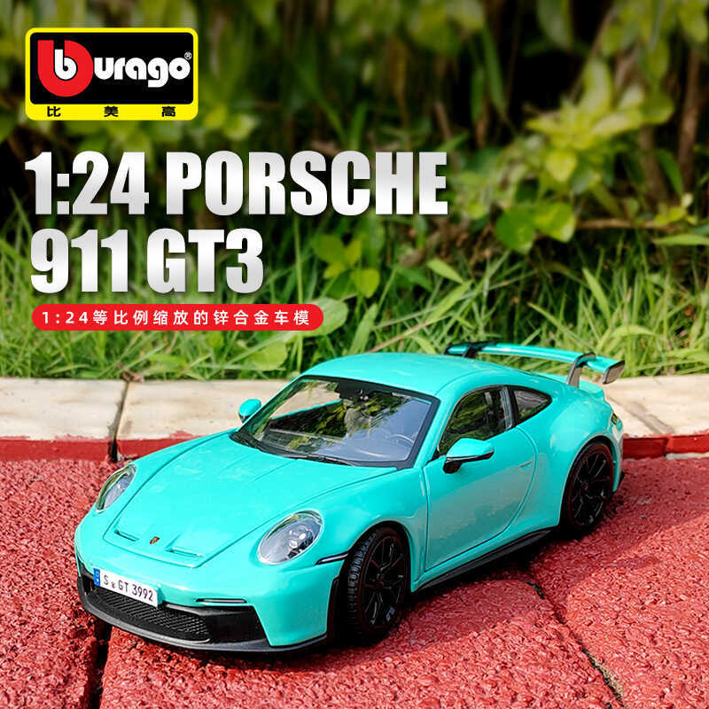 Burago Burago 1: 24 Porsche 911GT3 โลหะผสมจําลองรถรุ่นของเล่นของขวัญเครื่องประดับเด็กชายรุ่น & Dieca