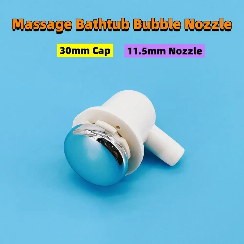 Φ11.5mm Air Jet Bubble Nozzle 30mm ABS Cover Bubble Nozzle Chromed Cap PVC Base Hot Tub Air Jet Mas