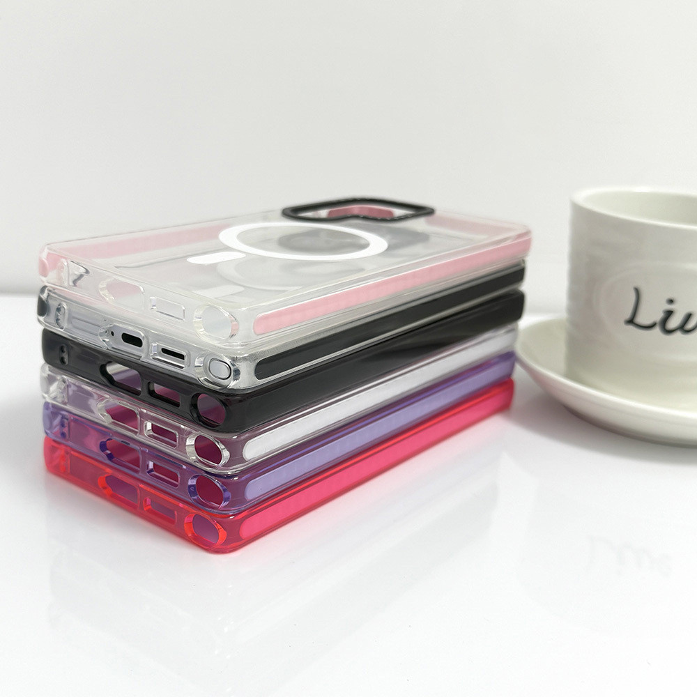 สีไร้สายชาร์จแม่เหล็กสําหรับ Galaxy S23ULTRA S24ULTRA S25 ULTRA ฝาครอบน่ารักการ์ตูนแมวสีดําน้อย A55 A56 ซิลิโคนนุ่มกันชนกันกระแทก - รูปที่ 6