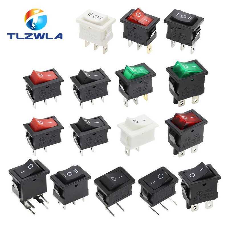 ชิ้น 10 สวิตช์ไฟแบบโยก KCD1 15*21 มม. 2 ขา แบบเรือ 6A 250V 10A 125V 15X21 15*21 มม.