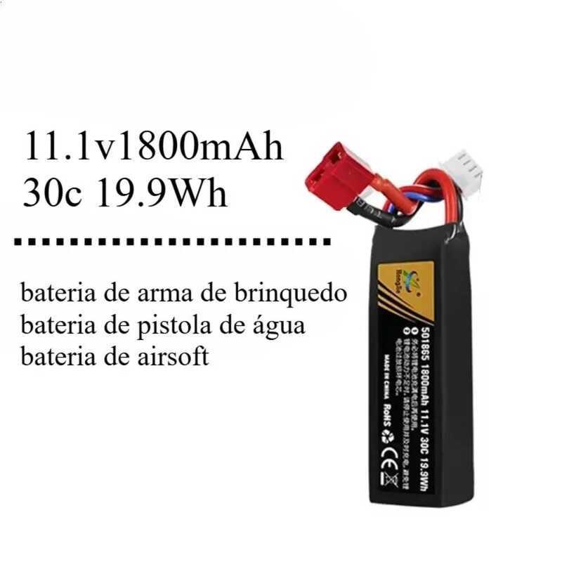Li-Po แบตเตอรี่ 11.1V 1800mAh สำหรับรถ RC Rock Crawler รถออฟโรด เครื่องบิน รถ 4WD - ระบายสูง 30C ชาร