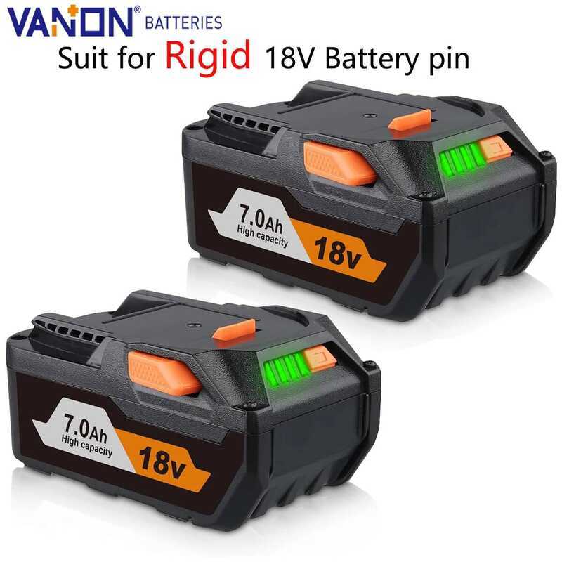 VANON แบตเตอรี่ลิเธียม 2x 18V R840087 7.0Ah แทนที่สำหรับ Rigid R840086 R840084 R840083 AC840086 AC84