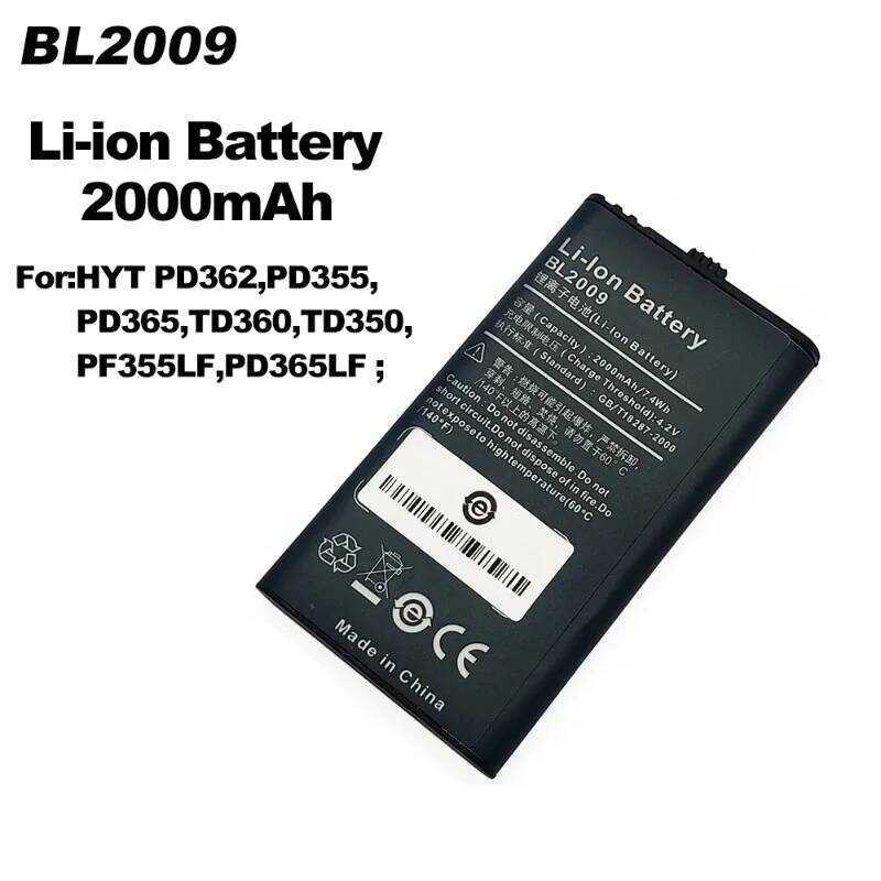 ۞ ۞ 4.2V 2000Mah Bl2009 เปลี่ยนแบตเตอรี่สําหรับ Hytera Walkie Talkie HYT Pd362 Pd355 Pd365 Td36