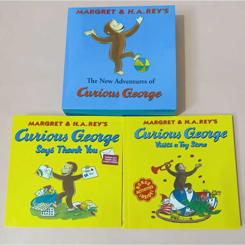 Curious George Curious George Monkey ทั้งหมด 16 เล่ม Boxed English Stories การอ่านเสียงฟรี