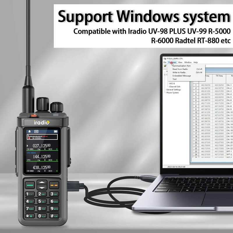 ▥ สายเคเบิลการเขียนโปรแกรม USB Type-C รองรับระบบ Windows สําหรับ Iradio Uv-98 PLUS Uv-99 R-5000
