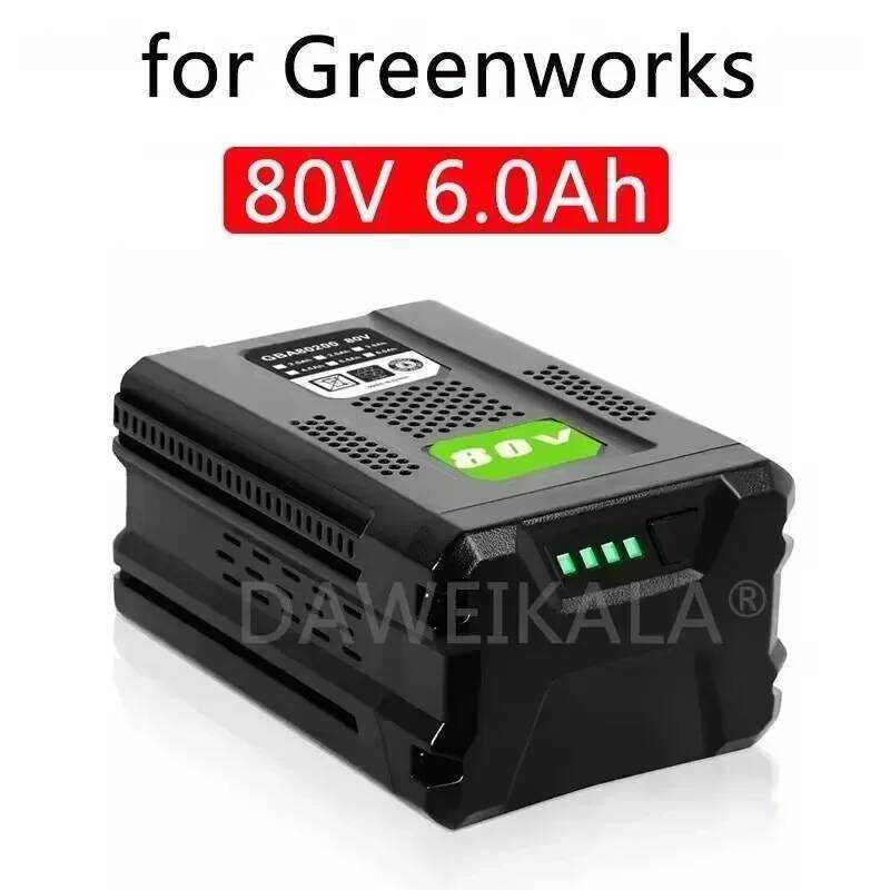 6.0Ah สำหรับแบตเตอรี่ลิเธียมไอออนแบบชาร์จใหม่ สำหรับ Greenworks 80V รุ่น GBA80200 GBA80400 GBA80250