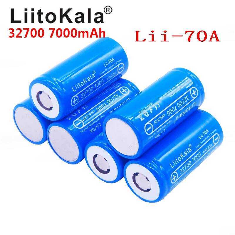 LiitoKala แบตเตอรี่ 32700 3.2v 7000mAh Lii-70A lifepo4 ชาร์จใหม่ได้ LiFePO4 5C สำหรับไฟฉายสำรอง