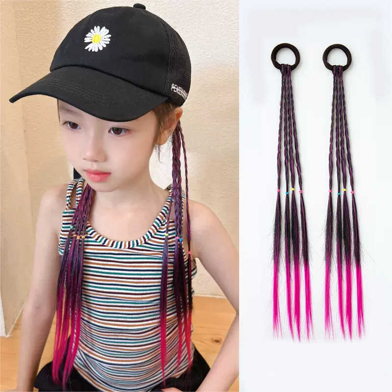 เด็ก Braids วิกผม Gradient สีสัน Braids แหวนผมหางม้า Braids Twist Braids สกปรก Braids Stage หัว xind