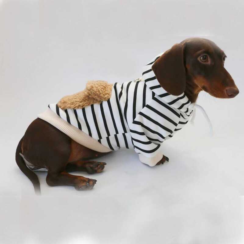 ▥ แฟชั่น Wiener สุนัขลาย Hooded Sweatshirt