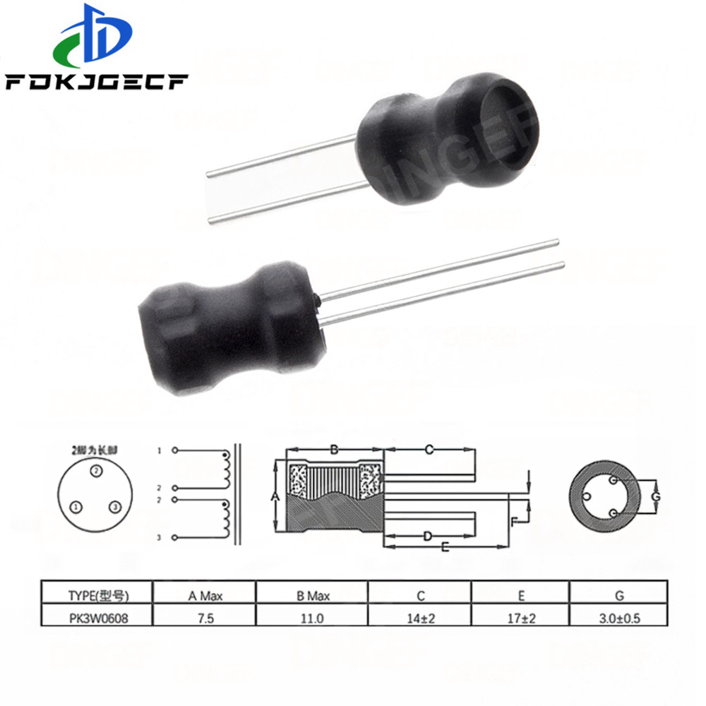 10PCS DIP Power Inductor 0608 I-รูปเหนี่ยวนํา 6*8 มม.2.2 3.3 4.7 6.8 10 22 uh 1mh 2.2mh 3.3mh 4.7mh 10mh 6x8 มม. - รูปที่ 4