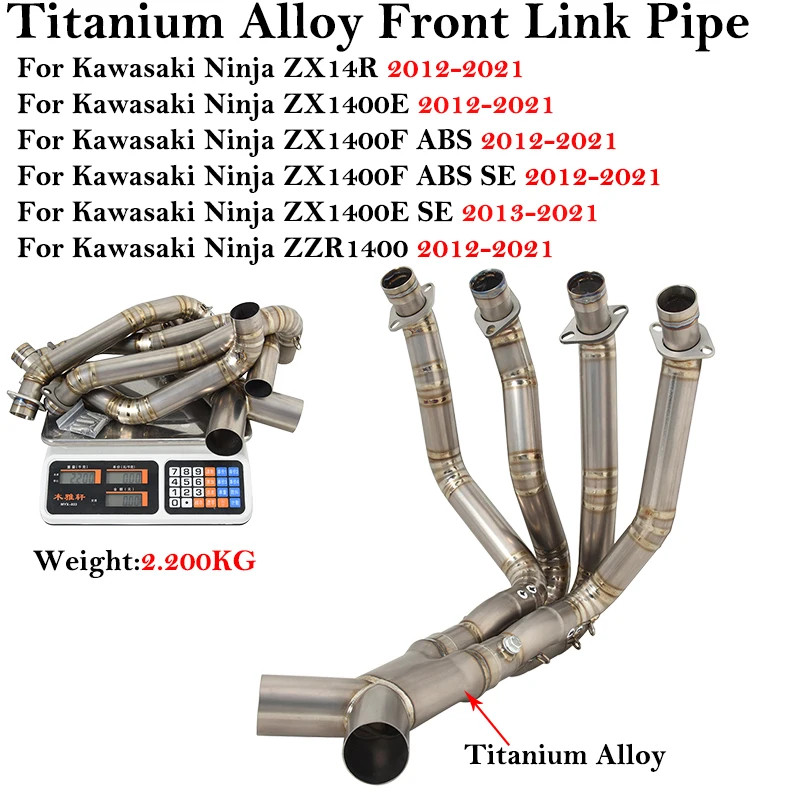 For Kawasaki Ninja ZX14R ZX1400E ZX1400F ABS SE ZZR1400 ZX1400E SE 2012-2021 Motorcycle Exhaust Tit