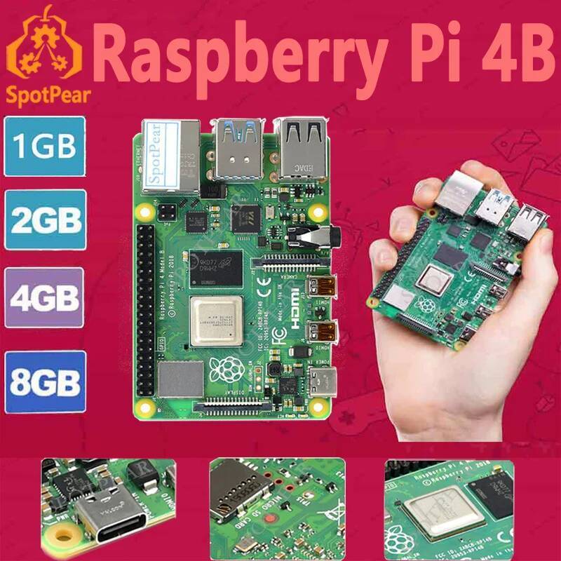 Raspberry Pi 4 รุ่น B Pi 4B 1GB 2GB 4GB 8GB RAM PI4B ตัวเลือก