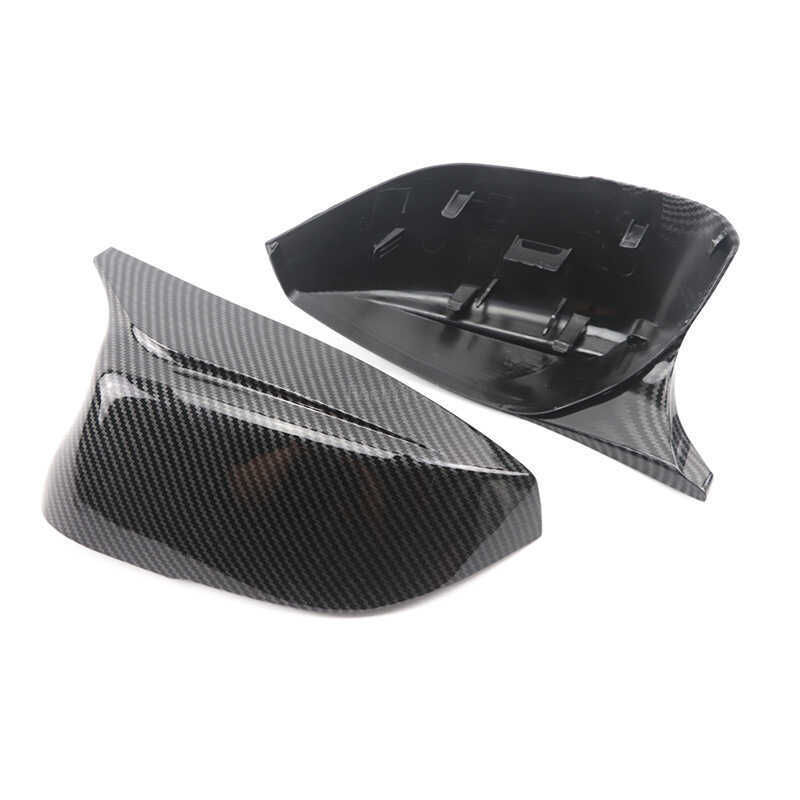 เหมาะสําหรับ Infiniti Q50Q60Q70 รูปแบบคาร์บอนสีดําสดใสย้อนกลับกระจกเชลล์ดัดแปลงแตรกระจกมองหลังเชลล์