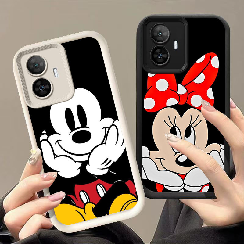 HK-15 Disney กันกระแทกสําหรับซิลิโคนสีดําและสีขาว OPPO Realme Reno Narzo 13F C67 F25 11F 11 10 N55 C
