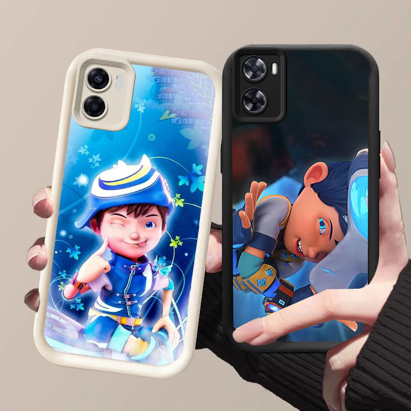 HK-10 Bobiboy ปลอกกันกระแทกสําหรับซิลิโคนสีดําและสีขาว OPPO Realme A76 A77s 9i C33 A96