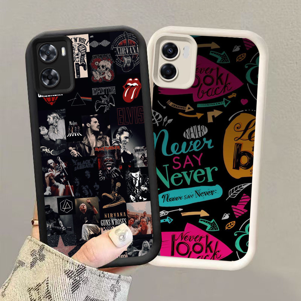 HK-9 Beatles ปลอกกันกระแทกสําหรับซิลิโคนสีดําและสีขาว OPPO Realme A76 A77s 9i C33 A96