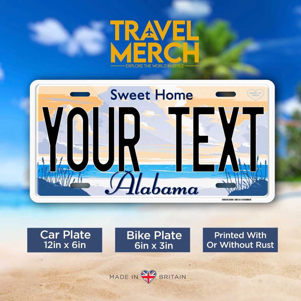 Alabama Home Sweet Home - ป้ายทะเบียนโลหะแบบกําหนดเองของสหรัฐอเมริกา Americana, US States, Handmade 