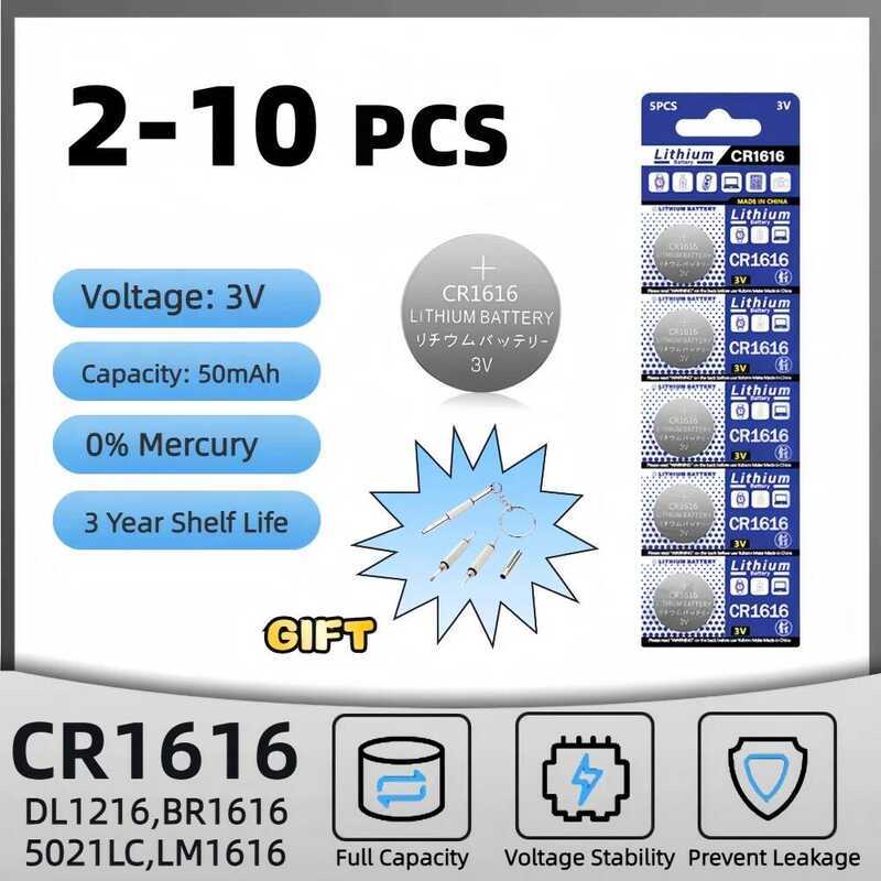 CR1616 แบตเตอรี่เซลล์เหรียญ ขนาดใหญ่ 3V 55mAh CR 1616 DL1616 BR1616 5021LC LM1616 แบตเตอรี่ลิเธียมสำ