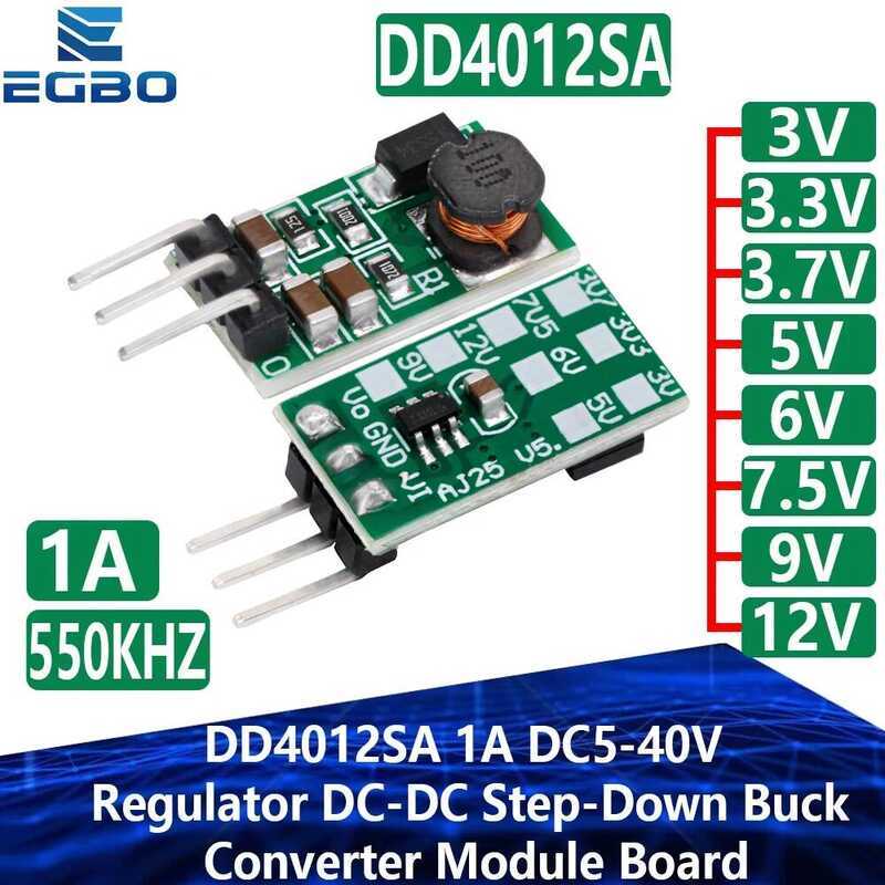EGBO 1~10PCS DD4012SA 1A DC 5-40V ถึง 3V 3.3V 3.7V 5V 6V 7.5V 9V 12V ตัวควบคุม DC-DC Step-Down Buck